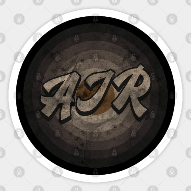 RETRO BLACK WHITE - AJR Sticker by Yaon